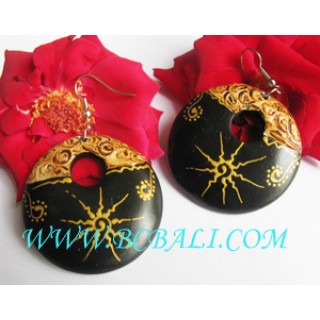 Hand Painting Wooden Earrings